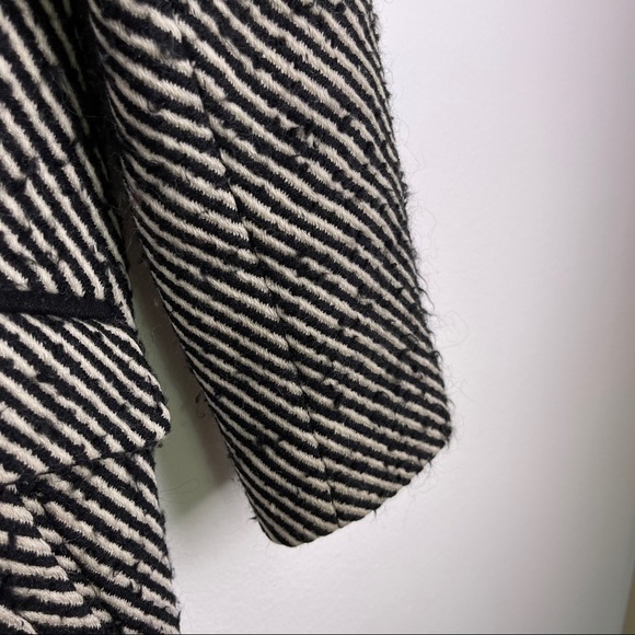 Soia & Kyo Wool Angora Striped Tweed Heavyweight Pea Coat Women’s Size Small - Picture 3 of 10